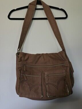 Mens Levi's Canvas Crossbody Messenger Bag in Brown